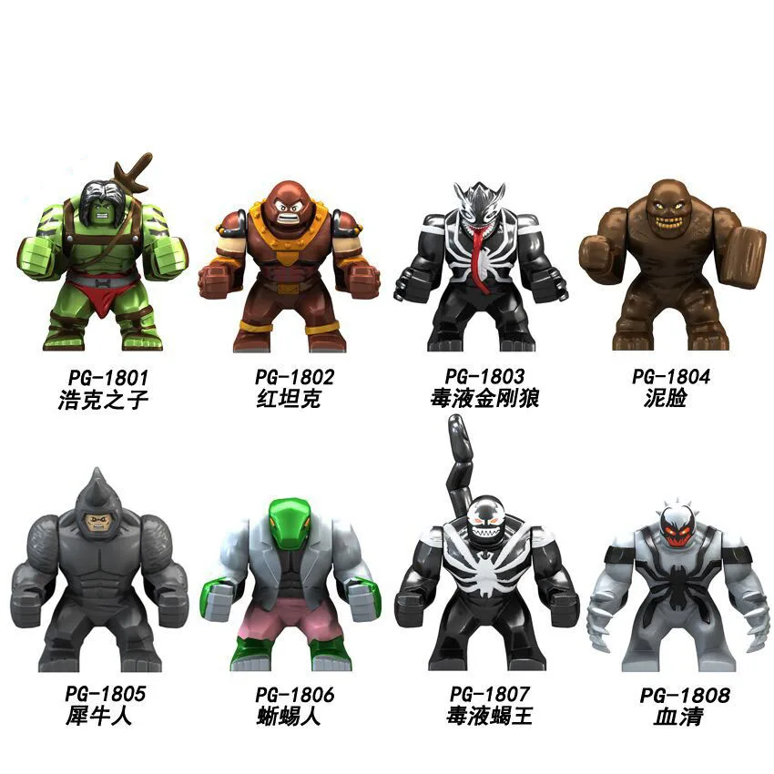 Disney NEW Thanos Large Anti Venom Loki Carnage Green Lantern Hulk Buster Goblin Thing Building Block Figures Toys For Kids | Игрушки и