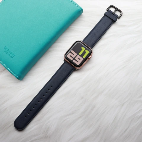 Sport Leather Band for Apple Watch Strap 41/45mm 38mm 42mm SE7 6 5 for iwatch 40mm 44mm 4 3 2 1 Smooth surface Belt