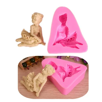 

Angel Girl Cake Liquid Silicone Cake Mold Chocolate Molds Pastry Pudding Ice Cube Mould Wedding Decoration DIY Baking Tools