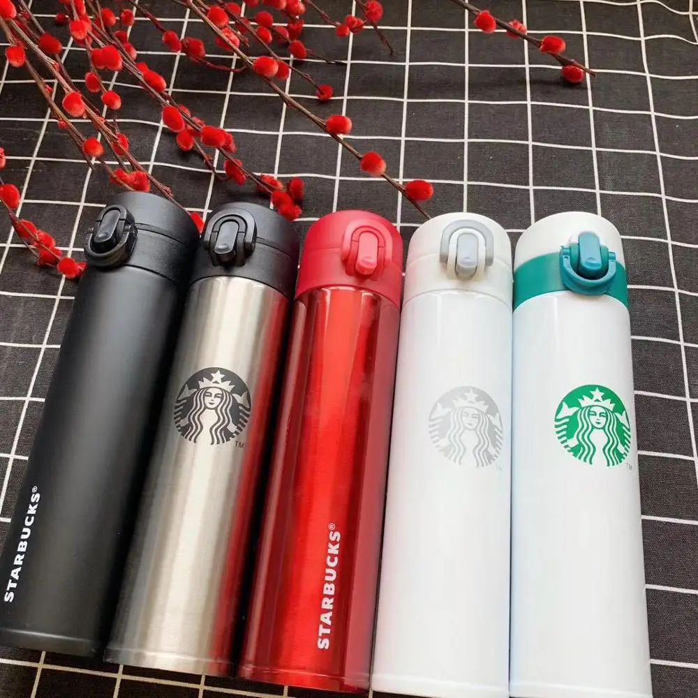 

Spiral Vacuum Cup Bounce Cup 304 Stainless Steel Cup Men And Women Student Bring Cover Portable Coffee Cup