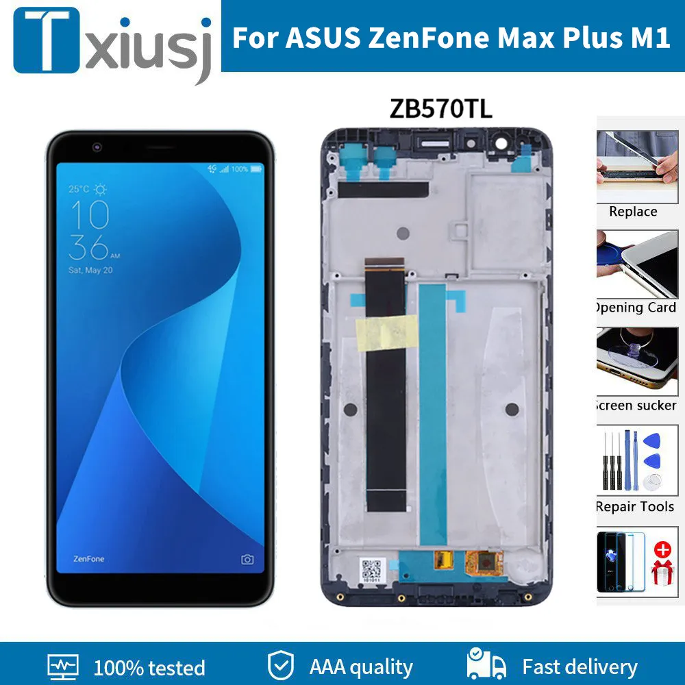 Оригинальный ЖК-дисплей с рамкой для ASUS ZenFone Max Plus M1 ZB570TL дисплей сенсорным экраном