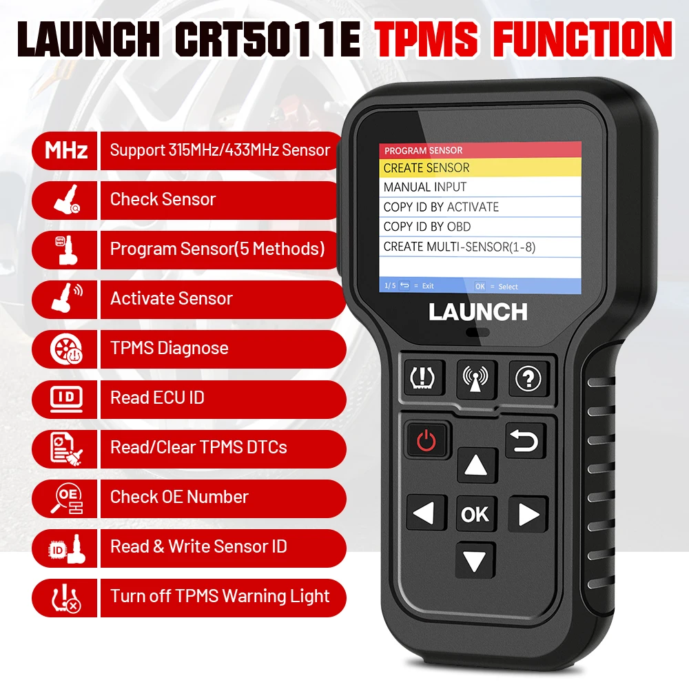 LAUNCH CRT5011E TPMS 再学習ツール タイヤ空気圧センサー LAUNCH X431 CRT5011E TPMS アクティベーション診断ツール タイヤ