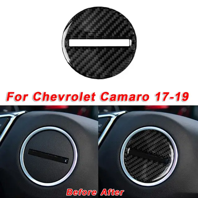 Waterproof Auto Steering Wheel Decorative Sticker Trim For Chevrolet Camaro 17 19 Carbon Fiber Interior Parts Frame