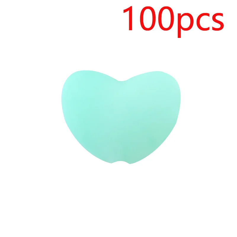 XCQGH 100 шт DIY Детские молярные силиконовые бусины-сердечки цепочка для детской соски браслет аксессуары свободные бусины Прорезыватель - Цвет: Зеленый