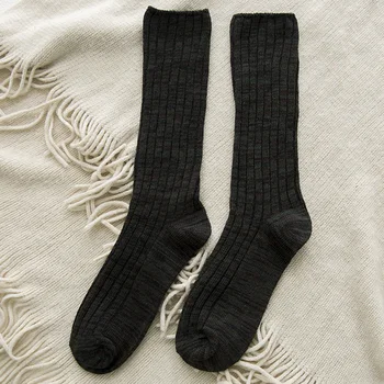 

Soft Warm Daily Cotton Blend Winter Thigh High Students Autumn Casual Elastic Long Pile Heap Women Socks Knitting