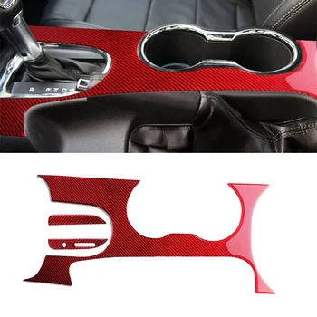 

3Pcs Red Carbon Fiber Interior Gear Shift Panel Cover Trim Fit for Ford Mustang 2015 2016 2017 2018 2019 Left Hand Drive