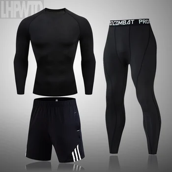 Men's Sportswear Compression Suits Training Clothing Set Training Jogging Sports thermal underwear Running Workout Gym Tights 1