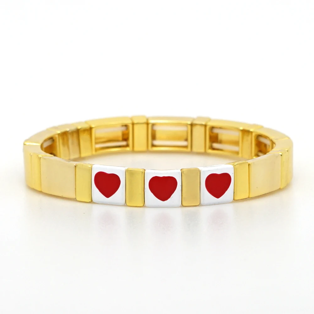 style3 Новинка, браслет из бисера с надписью LOVE, розовое золото, ручной работы, эмалированная плитка, браслет на запястье, окрашенная металлическая манжета, браслет, ювелирное изделие - Окраска металла: style3
