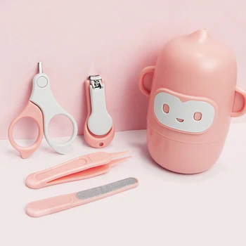 

Daily Newborn Nail Shell Shear Manicure Kit Baby Nail Care Set Infant Finger Trimmer Scissors Nail Clippers Storage Box 4pcs