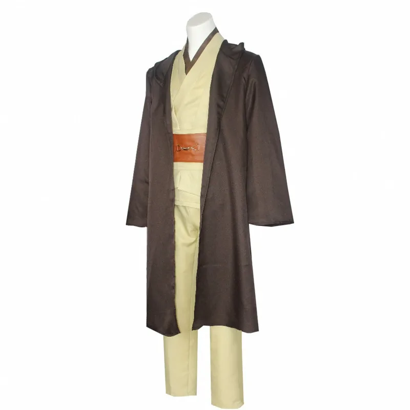 Movie Star Wars Cosplay Costume Anakin Skywalker Jedi Knight Brown Black Robe Cloaks Uniform Outfits Ahsoka Tano Halloween