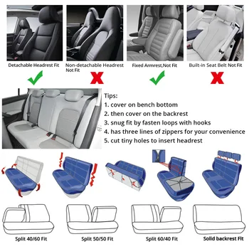 7PCS Track Detail Style Car Seat Covers Set Polyester Fabric Universal Fits Most Cars Covers Car Seat Protector