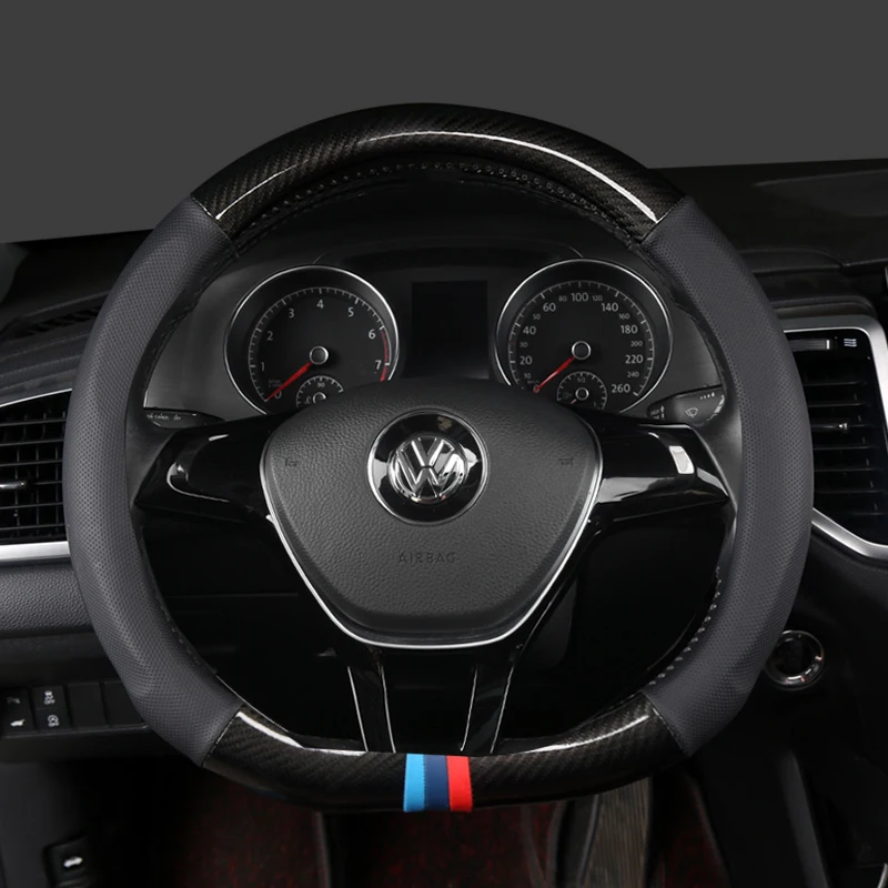 Чехол рулевого колеса автомобиля D форма для VW GOLF 7 2015 POLO JATTA Passat Tiguan Nissan Qashqai J11 X-trail