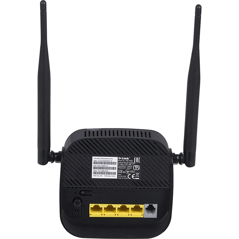 Роутер беспроводной D-Link DSL-2750U(DSL-2750U/R1A) ADSL черный