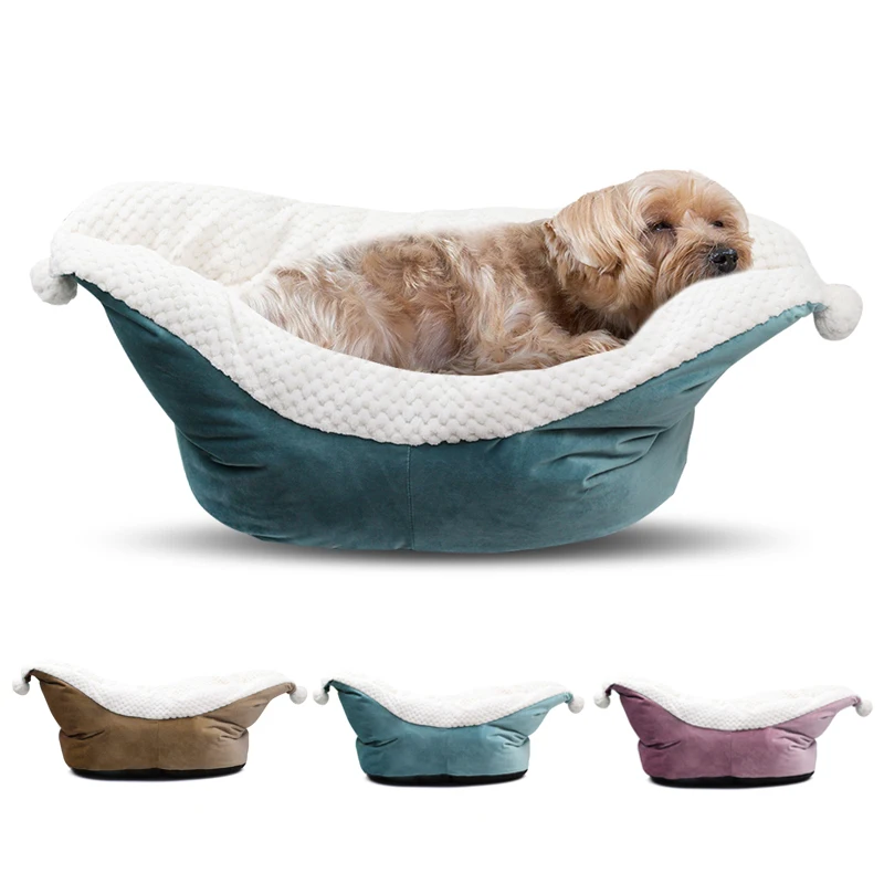 Deep Sleep Dog Bed for Small Dogs Boat Shape Thicken Cat Bed Winter