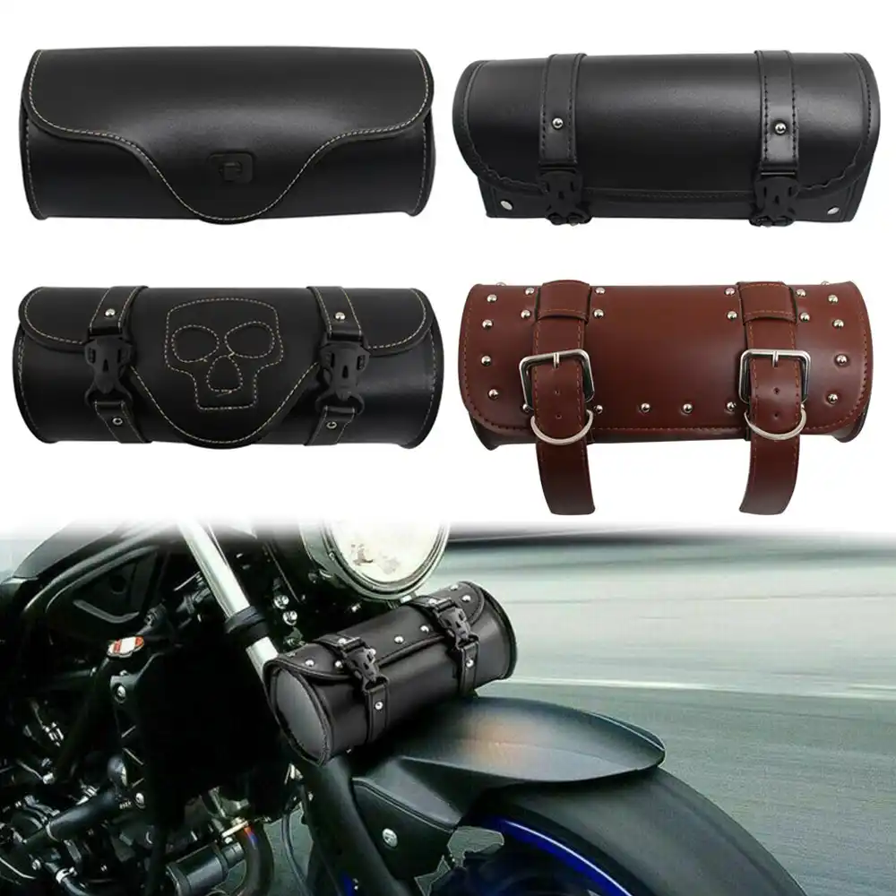 Brown leather motorcycle saddlebags Clearance