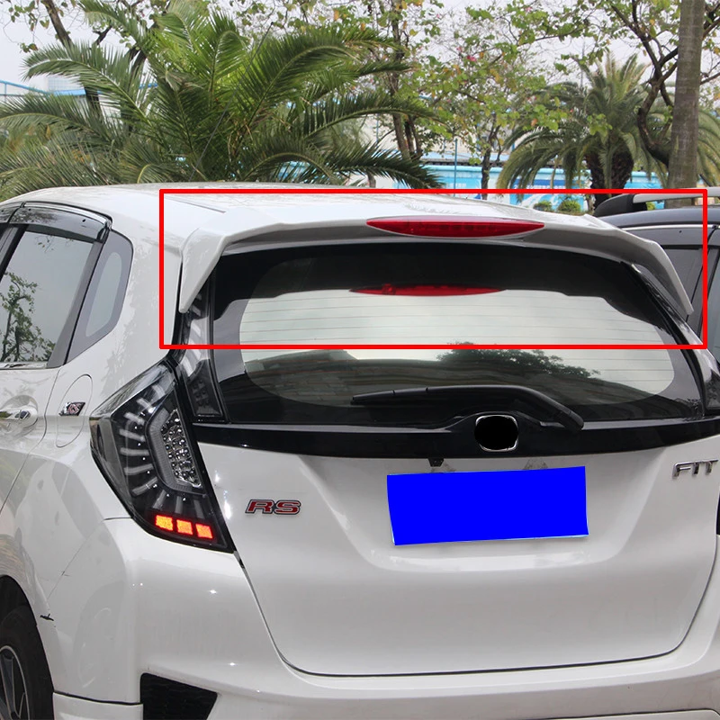 For Honda Jazz Fit Spoiler Hatchback High Quality ABS Material Car Rear Wing Sports Style Primer