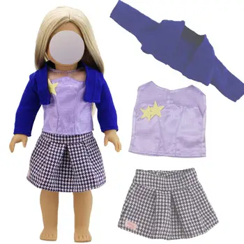

Fashion Purple Outfit Party Daily Skirt Princess Gown Dress Lovely Clothes for 18" Puppet Doll Toy DIY Dollhouse Accessories