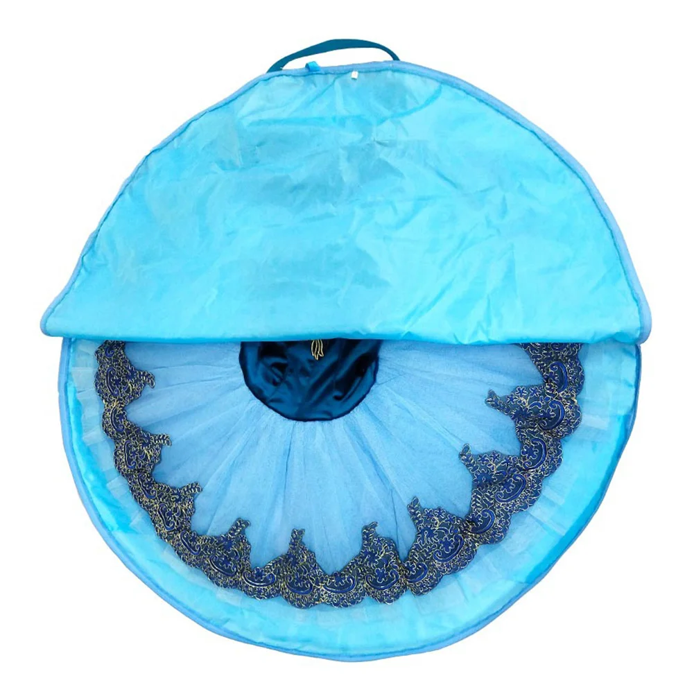 Light Blue Двойная молния круглый балетная пачка мешок большой чехол мягкий с ручкой блинов стиль ткань Оксфорд Гибкая детская складная сумка для хранения - Цвет: Light Blue