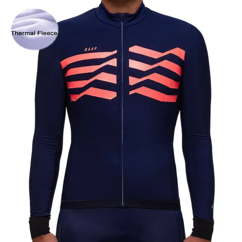 Spring Winter Cycling Jersey Thermal Fleece Racing Bike Clothes Men