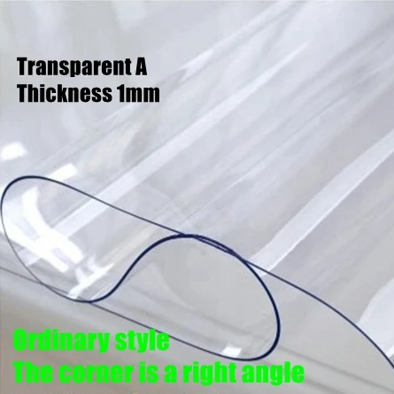 Transparent A 1mm Водонепроницаемая Прозрачная ПВХ скатерть мягкая ПВХ стеклянная скатерть для стола коврик кухонный узор маслостойкая ткань 1 мм 1,5 мм - Цвет: Transparent A 1mm
