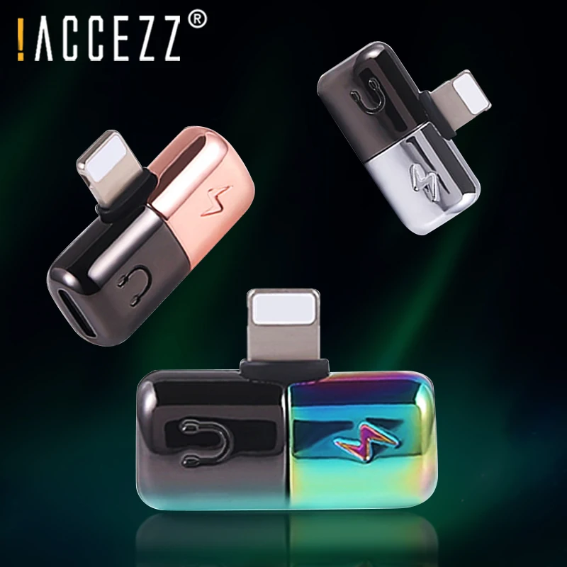 ! ACCEZZ для iPhone адаптер X 8 7 Plus XS MAX XR мобильный телефон мини двойной осветительный