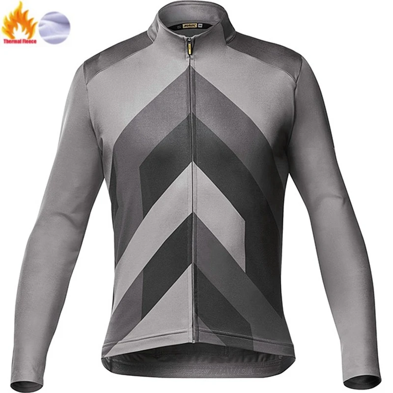 Ropa de ciclismo polar de invierno Mavic, Зимняя Теплая Флисовая велосипедная майка с длинным рукавом, одежда для велосипеда, верхняя одежда