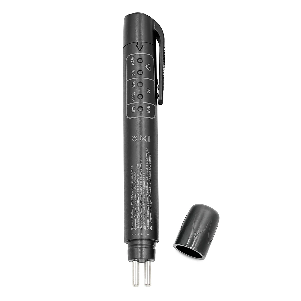 Brake Fluid Tester MINI Brake Fluid Tester Pen Automotive Universal Detector DOT3/DOT4/DOT5 Testing 5 LED Brake Fluid Tester Car Diagnostic Tool