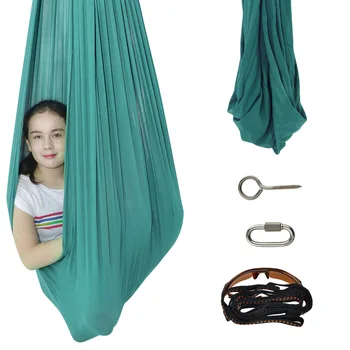 

Green Hammock Indoor Therapy Swing for Kids with Special Needs Lycra Snuggle Swing Cuddle Hammock for Children 80*120cm