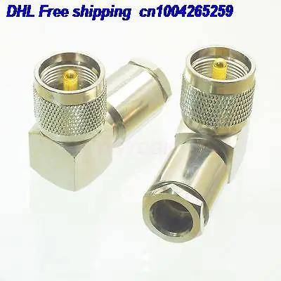 

DHL 50pcs PL259 UHFmale plug right angle clamp RG8 LMR400 RG213 RG165 male connector 22-ct