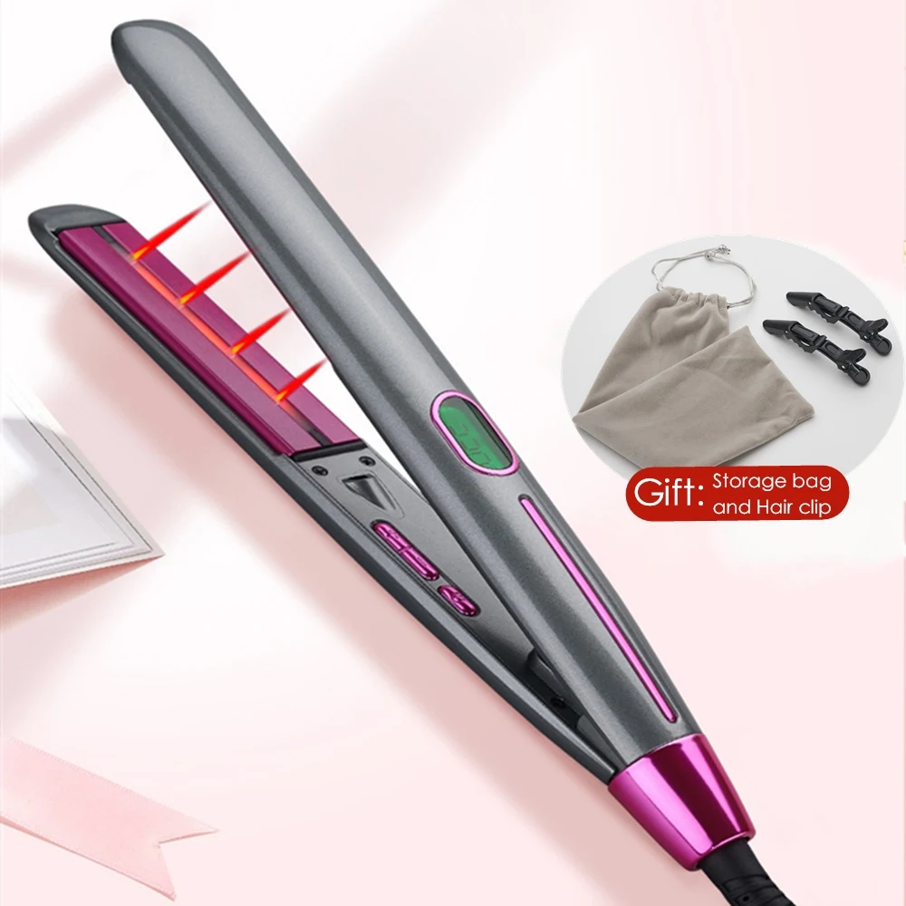 

Professional hair straightener LCD Display flat iron hair straightening curling Iron Portable Ceramic hair curler styling tools