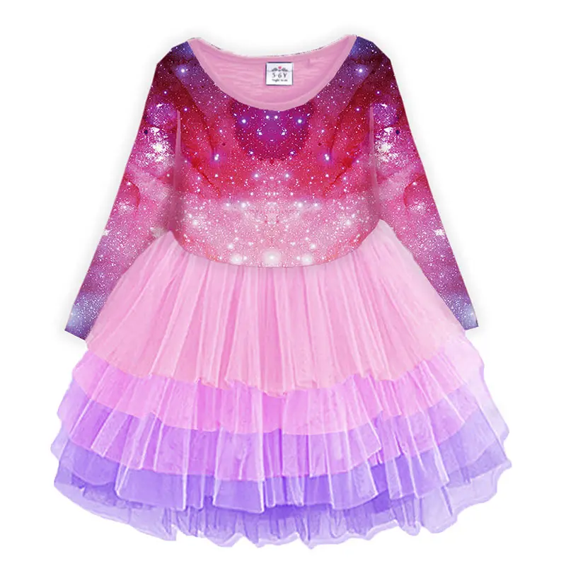 VIKITA/платье с блестками для девочек; детское платье для девочек; платье принцессы с длинными рукавами и юбкой-пачкой; Детские Вечерние платья с пайетками и сердечками; Vestidos - Цвет: RELH4596
