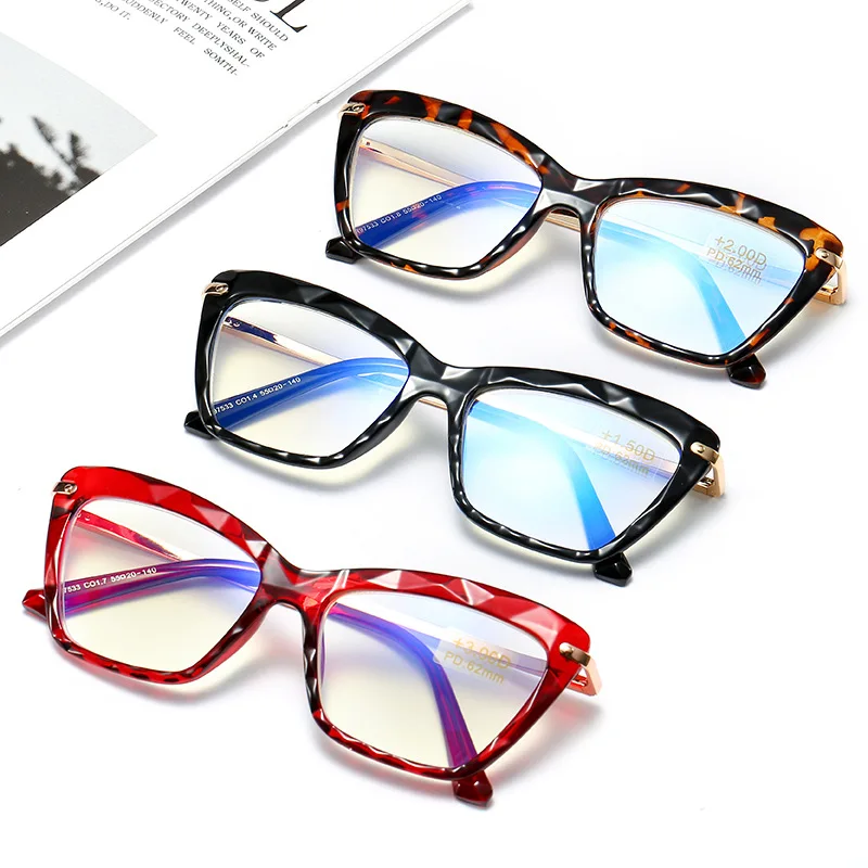 

Blue Light Reading Glasses Women Vintage Cat Eye Reading Glasses Hyperopia Presbyopia Eyewear Eyeglasses 1.0 1.5 2.0 2.5 3.5