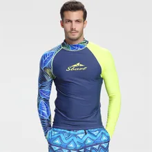 men's rash guard shirt Mens Long Sleeved T-Shirt Swimwear Wakeboard Floatsuit Tops UV Swimming RashGuard