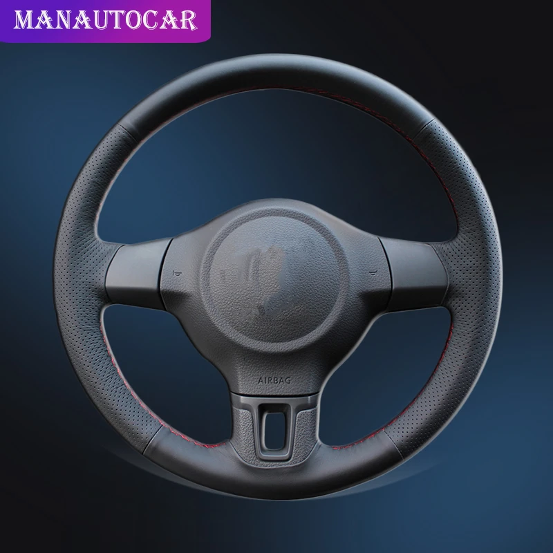 Car Braid On The Steering Wheel Cover for Volkswagen VW Golf 6 Mk6 Polo MK5 2010-2013Q without Original Leather Covers | Автомобили и