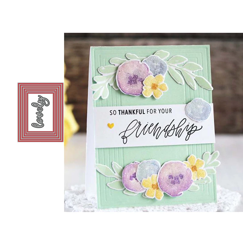 

JC Metal Cutting Dies Scrapbooking Words Letters Rectangle Frame Background Stencil Craft Mould Blade Punch Card Making Die Cut