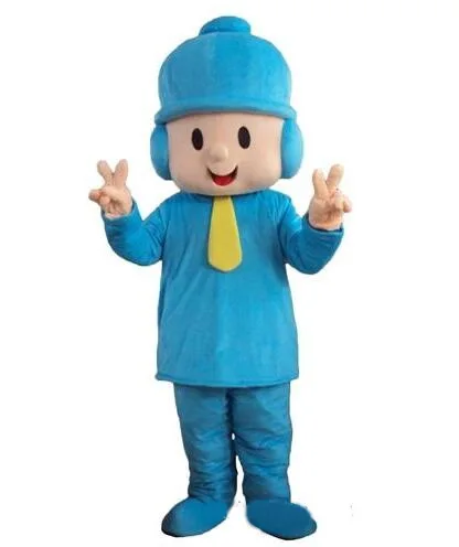 Dult размер синий pocoyo талисман костюм мультфильм s для детей день рождения партии