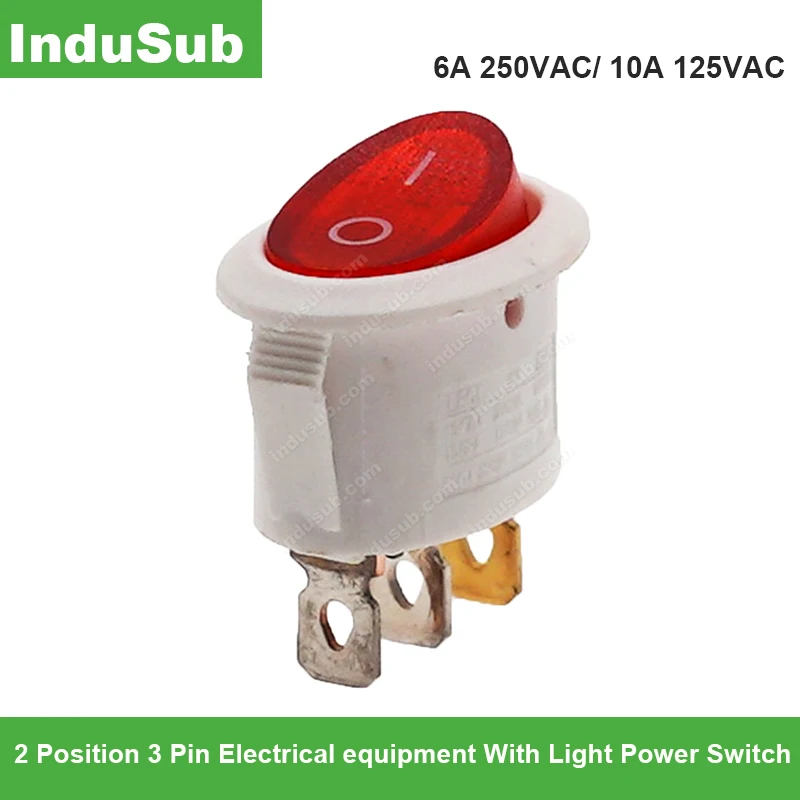 

KCD3 Rocker Switch ON-OFF 2 Position 3 Pin Electrical equipment With Light Power Switch 6A 250VAC/ 10A 125VAC