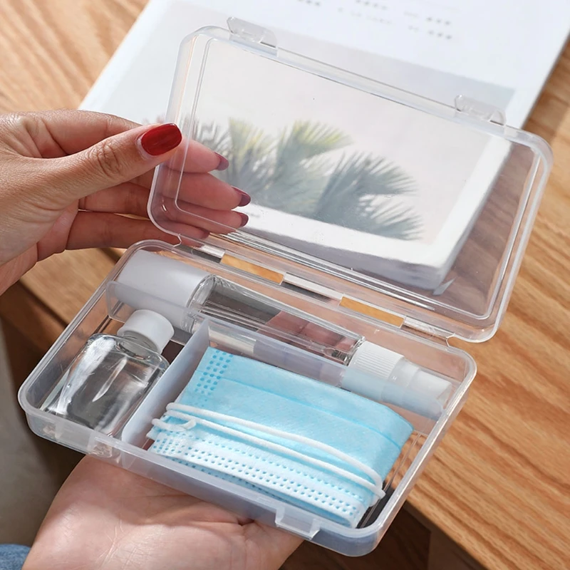 

3 Pcs Portable Disposable Mask Storage Box Hand Sanitizer Bottling Spray Bottle Set Dust Proof Easy to Carry Protective
