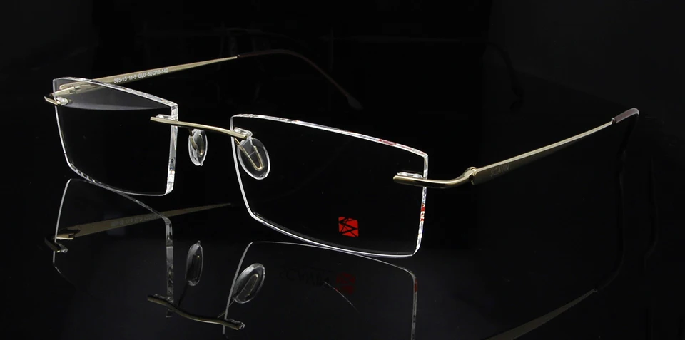 Sorbern Brand Men's Rimless Eyeglasses Pure Titanium Glasses Frame for Men Ultralight Memory Prescription Glasses oculos de grau