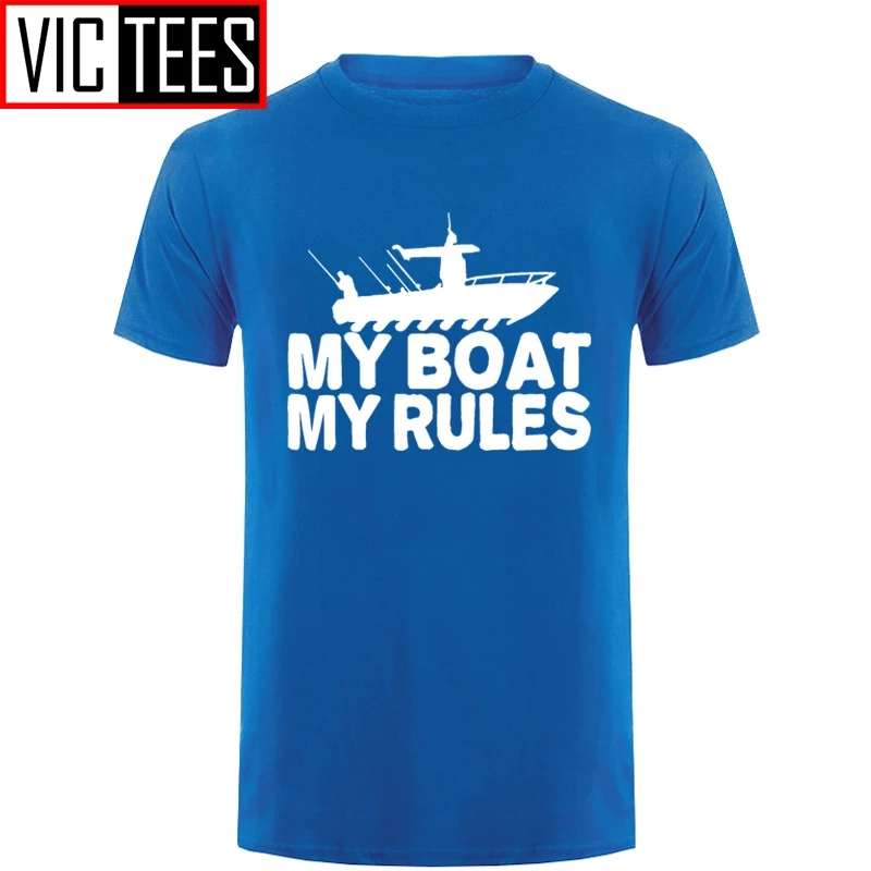 Мужская футболка с надписью My Boat Rules забавная Футболка рукавами для дня рождения