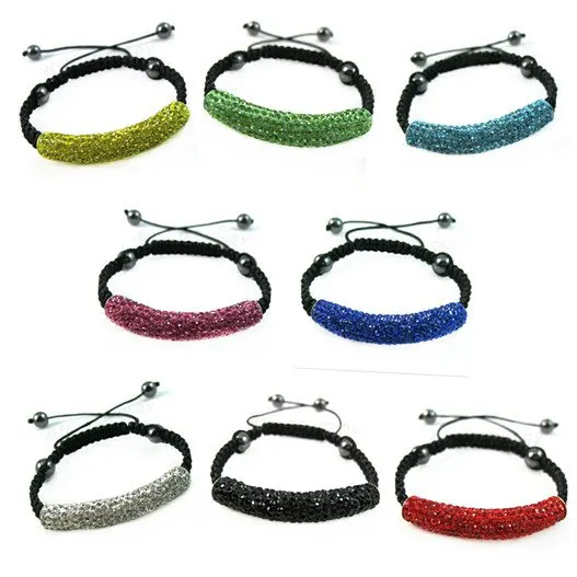 factory price New Arrival Mixed colour 8 pcs/lot Long Tube Bending Beads trendy crystal bracelet hgdg23 | Украшения и аксессуары