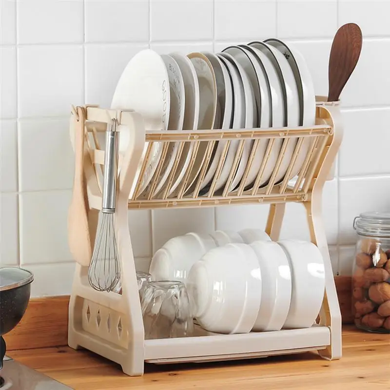 

Kitchen Storage Rack Multifunctional Dish Drain Rack Kitchen Utensil Holder Plastic Dish Drainer Home Storage Rack