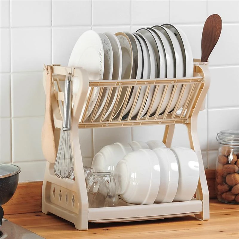Kitchen Sink Utensil Holder Drainer Plastic Rack Organizer Caddy