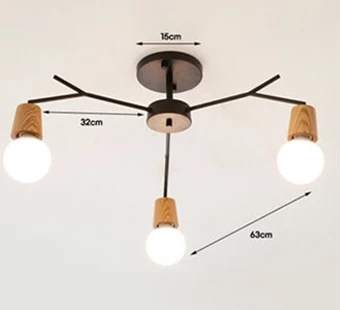 Скандинавский деревянный LEDLustre подвесные светильники для гостиной, спальни, для домашнего декора, промышленное освещение, ретро, Крытый подвесной светильник - Цвет корпуса: 3 light