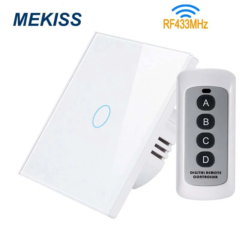 

MEKISS EU Touch switch light switch RF433 frequency wireless remote control interrupter 1gang2gang3gang AC110V 220V Wall Sticker