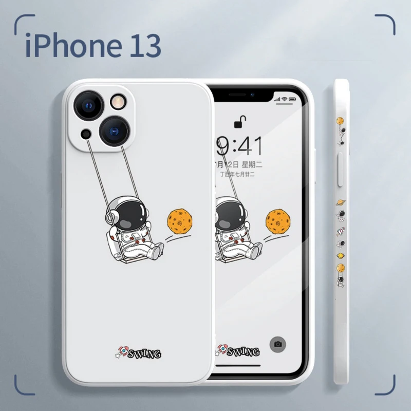 Cartoon Silicone Astronaut Soft Case For iPhone 13 12 11 Pro Max 3