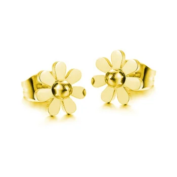 

LOZRUNVE Minimalist Jewelry Wholesale Jewelry Plain Daisy Stud Earring 925 Silver