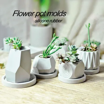 

DIY Concrete Planter Silicone Concrete moulds Flower pot molds Multi shapes custom made design Desktop accessories