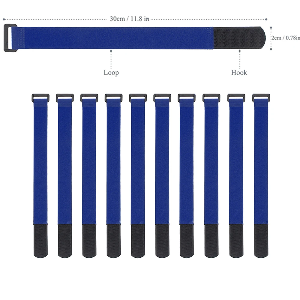 10 шт. Многоразовые Нейлон самоклеящийся крючок и петля r& d лента кабель кабельная стяжка диапазон шнура провода аккуратные Органайзер 20 Вт, 30 Вт/45/50/60 см - Цвет: Blue 30cm