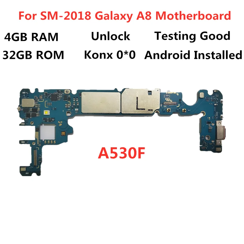 

SamuelT Original for Samsung Galaxy 2018 Galaxy A8 Unlocked mainboard A530F motherboard 32GB Logic compact